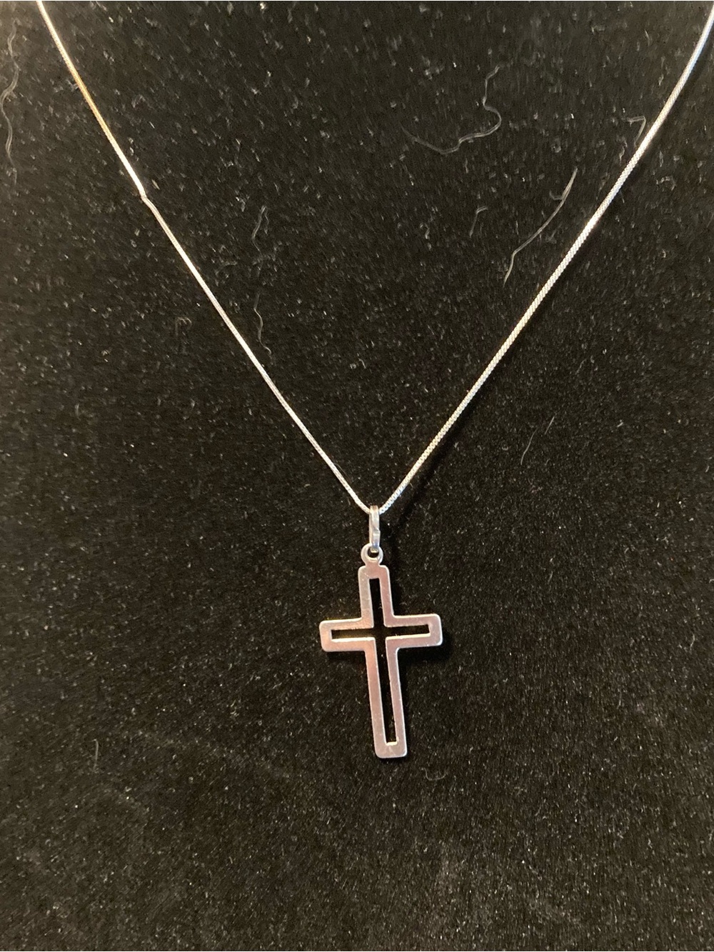 Sterling Silver Cross Necklace, Italy